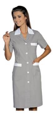 Robe housekeeping grise rayée