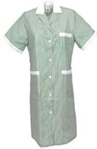 Robe housekeeping verte rayée