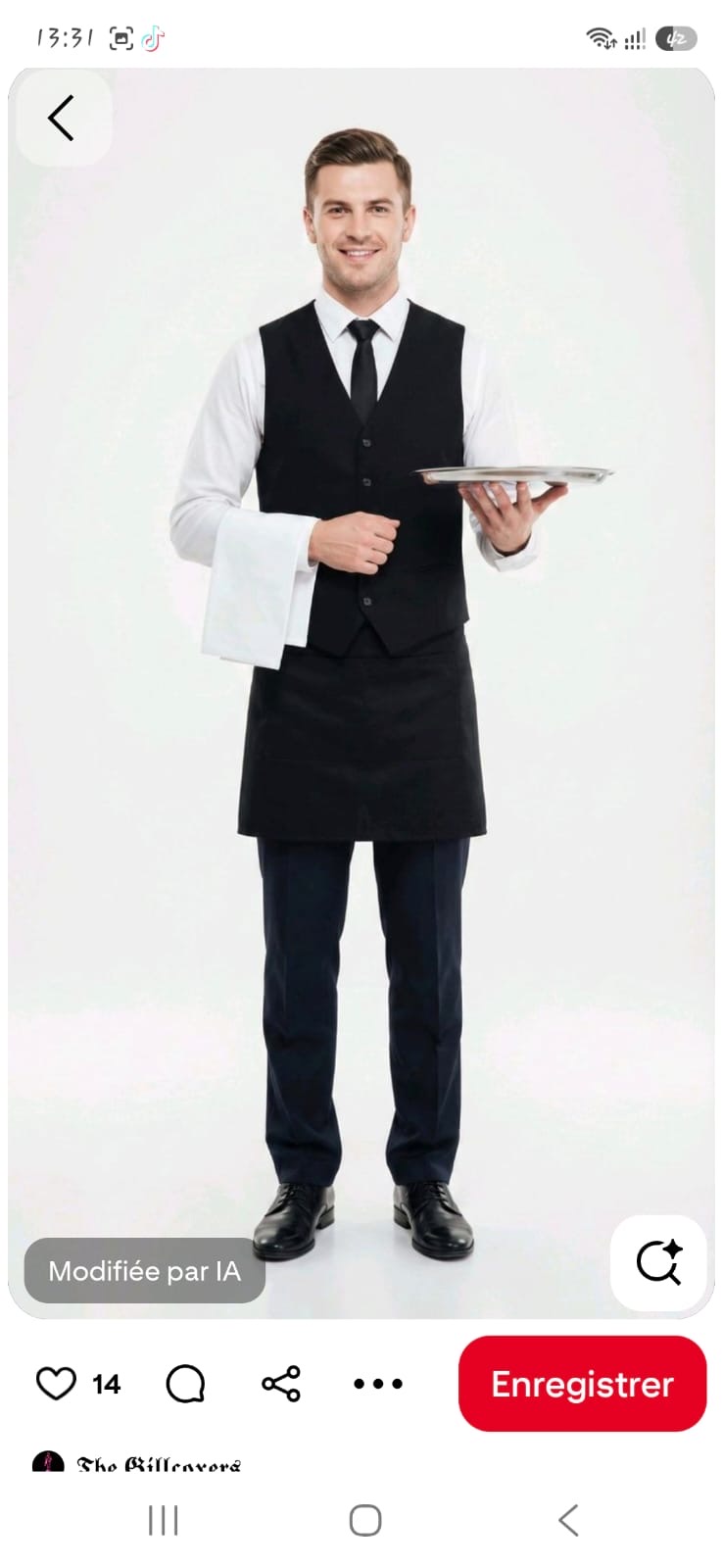 Tenue serveur gilet & tablier noir
