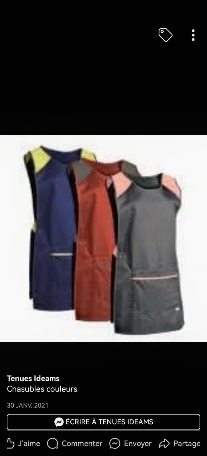 Chasuble technique couleurs