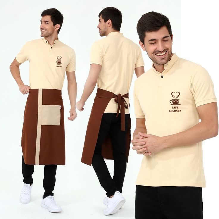 Polo & tablier café beige