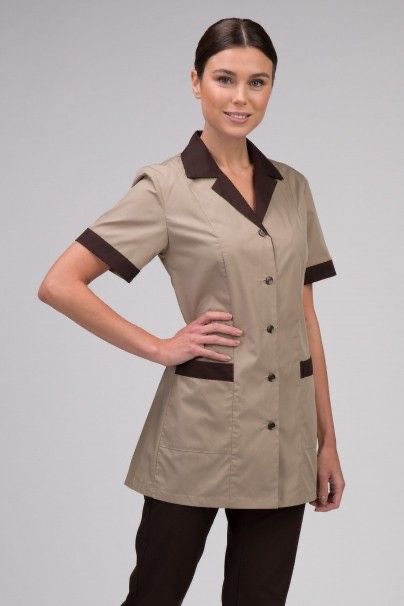 Tunique housekeeping beige & chocolat
