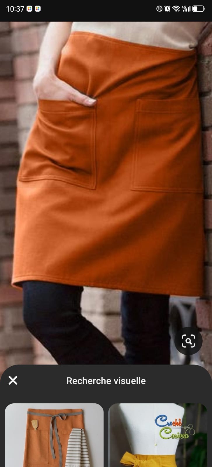 Tablier court orange